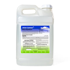 2 and one half gallon Avian Control bird repellent container on a white background