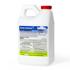 One half gallon Avian Control bird repellent container on a white background
